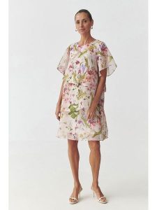 TATUUM Sukienka w kolorze jasnoróżowo-zielonym rozmiar: 44. Różowe sukienki Tatuum, bez wzorów, bez kołnierzyka, bez ramiączek, midi. Za 190,95 zł.