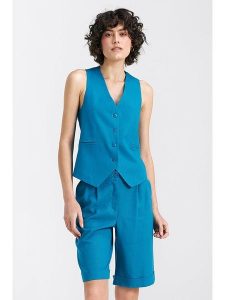 Nife Kamizelka w kolorze niebieskim rozmiar: 38. Niebieskie kamizelki Nife, bez wzorów, bez kołnierzyka, bez ramiączek, bez kaptura. Za 186,45 zł.