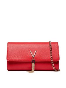Valentino Torebka Divina VBS1R401G Czerwony. Czerwone torebki klasyczne Valentino, bez wzorów, ze skóry, bez dodatków. Za 319,99 zł.