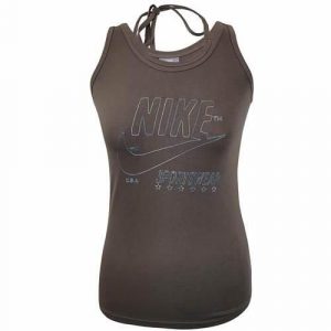 Koszulka sportowa damska Nike 218544074. Brązowe koszulki sportowe Nike, bez wzorów, bez ramiączek. Za 138,00 zł.