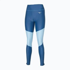 Legginsy damskie do biegania Mizuno Core Long. Niebieskie legginsy Mizuno, bez wzorów, z elastanu, długie. Za 129,99 zł.