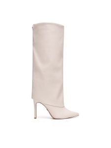 Nine West Kozaki SJ3645-2 Écru. Kozaki Nine West, bez wzorów, z materiału, bez obcasa, na szpilce, bez zapięcia. Za 359,99 zł.