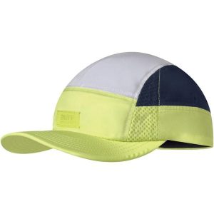 Czapka z daszkiem BUFF 5 PANEL GO CAP DOMUS APRICOT. Żółte czapki Buff, bez wzorów, sportowe. Za 148,30 zł.