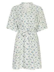 MOSS COPENHAGEN Sukienka w kolorze kremowym rozmiar: XS. Brązowe sukienki Moss Copenhagen, na co dzień, xs, bez wzorów, z tkaniny, bez kołnierzyka, bez ramiączek, mini, proste. Za 294,95 zł.