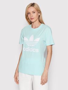 Adidas T-Shirt adicolor Classics Trefoil HK9638 Niebieski Regular Fit. Niebieskie t-shirty ADIDAS, bez wzorów, z bawełny, bez kołnierzyka, bez ramiączek. Za 129,99 zł.