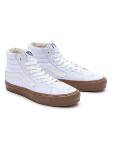 Vans Skórzane sneakersy "SK8-Hi VR3" w kolorze biało-jasnobrązowym rozmiar: 38,5. Białe trampki Vans, bez wzorów, za kostkę, bez zapięcia. Za 233,45 zł.