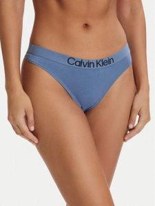 Calvin Klein Underwear Stringi LV00QD5292 Niebieski. Niebieskie stringi Calvin Klein Underwear, bez wzorów, z bawełny. Za 79,99 zł.