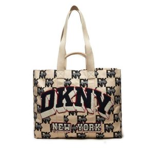 Torebka DKNY. Brązowe shopper bag DKNY, bez wzorów, bez dodatków. Za 769,99 zł.