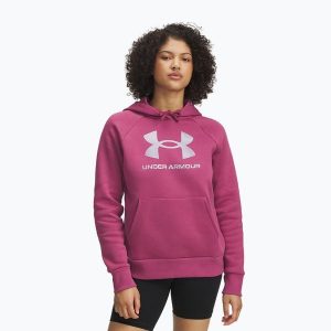 Bluza Under Armour Rival Feelce Shimmer Hoody. Czerwone bluzy Under Armour, bez wzorów, bez kaptura. Za 169,99 zł.