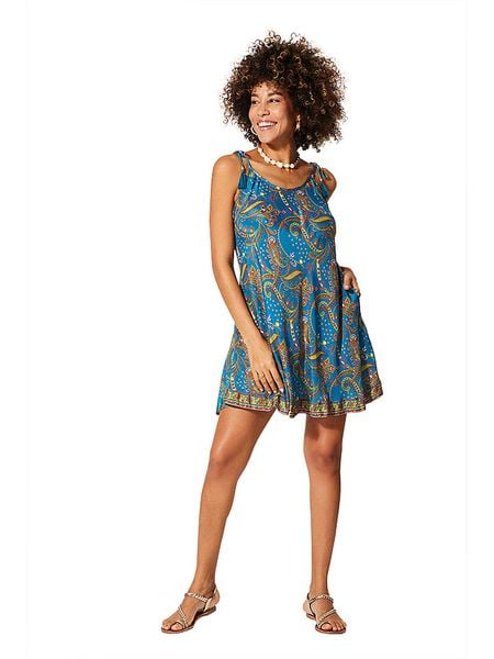 Aller Simplement Sukienka w kolorze niebieskim rozmiar: 34-40. Niebieskie sukienki Aller Simplement, bez wzorów, z wiskozy, bez kołnierzyka, bez ramiączek, mini. Za 56,95 zł.