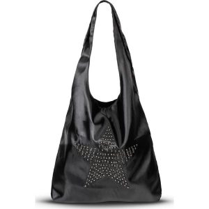 Torebka shopper z ćwiekami bonprix czarno-srebrny kolor. Czarne torebki klasyczne marki bonprix. Za 37,99 zł.
