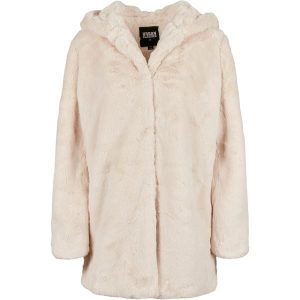 Damska kurtka z kapturem Urban Classics teddy coat. Białe kurtki Urban Classics, na zimę, bez wzorów, z kapturem. Za 326,70 zł.
