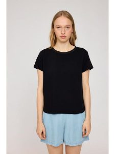 MAZINE Koszulka "Crew Neck" w kolorze czarnym rozmiar: XS. Czarne bluzki MAZINE, s, bez wzorów, z wiskozy, klasyczne, bez kołnierzyka, bez ramiączek. Za 83,62 zł.