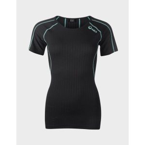 Koszulka termoaktywna damska Halti Ultra Cool Mesh SS. Czarne koszule nocne HALTI, bez wzorów, z meshu, bez ramiączek. Za 249,99 zł.