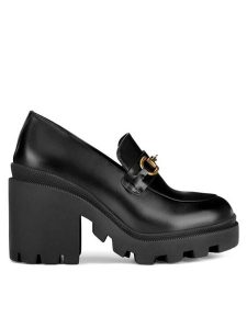 Badura Półbuty MOANA-01W1-001 Czarny. Czarne czółenka Badura, bez wzorów, ze skóry, bez obcasa, na obcasie, bez zapięcia. Za 265,99 zł.