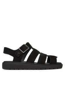 Calvin Klein Jeans Sandały Fisherman Hw Sandal Lth YW0YW01962 Czarny. Czarne sandały Calvin Klein Jeans, bez wzorów, z jeansu, bez obcasa, na płaskiej podeszwie, bez zapięcia. Za 259,99 zł.