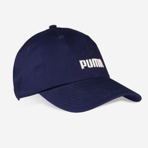 Czapka z daszkiem Puma. Niebieskie czapki DECATHLON, bez wzorów, z bawełny, eleganckie. Za 49,99 zł.