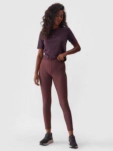 4F Legginsy prążkowane damskie - fioletowe XS. Fioletowe legginsy 4f, bez wzorów, z dzianiny, z podwyższonym stanem. W wyprzedaży za 59,99 zł.