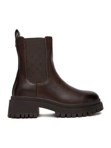 Nine West Sztyblety CEO-BASIMA-01 Brązowy. Brązowe botki Nine West, bez wzorów, z materiału, bez obcasa, na płaskiej podeszwie, bez zapięcia. Za 279,99 zł.