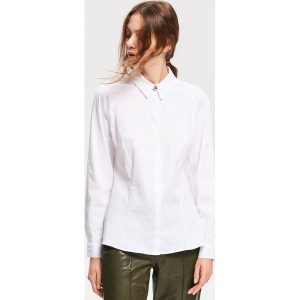 Taliowana koszula z bawełny - Kremowy. Koszule marki Reserved. W wyprzedaży za 59,99 zł.