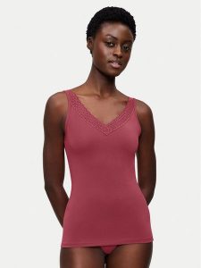 Triumph Top Feel Of Modal 10221637 Różowy Slim Fit. Czerwone topy Triumph, xl, bez wzorów, bez kołnierzyka, bez ramiączek. Za 99,99 zł.