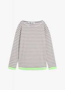 T-shirt z długim rękawem, zbawełny organicznej. Szare t-shirty bonprix, bez wzorów, z bawełny, bez kołnierzyka, bez ramiączek. Za 79,99 zł.