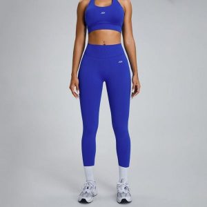 Legginsy Low Sculpt Scrunch - Niebieski. Niebieskie legginsy JOY STUDIO, bez wzorów, z materiału, z podwyższonym stanem, długie. Za 212,00 zł.