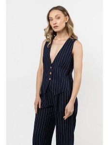 Awama Kamizelka w kolorze granatowym rozmiar: L. Niebieskie kamizelki Awama, l, bez wzorów, bez kołnierzyka, bez ramiączek, bez kaptura. Za 127,99 zł.