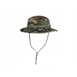 Kapelusz boonie z odpinaną osłoną karku US Woodland. Brązowe kapelusze HELIKON-TEX, bez wzorów, sportowe. Za 46,99 zł.