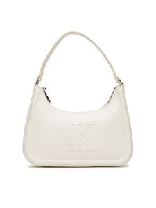 Calvin Klein Torebka Bold Ck Small Shoulder Bag LV04F3230G Biały. Białe torebki klasyczne Calvin Klein, bez wzorów, ze skóry, bez dodatków. Za 319,99 zł.