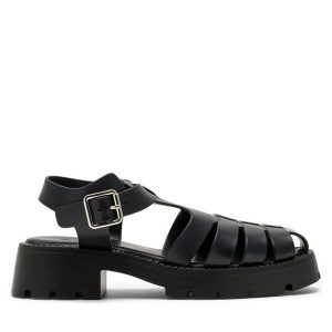 Sandały Jenny Fairy. Czarne sandały Jenny Fairy, bez wzorów, bez obcasa, na płaskiej podeszwie, bez zapięcia. Za 90,99 zł.