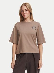 The North Face T-Shirt NF0A8JAP Beżowy ciemny Boxy Fit. Brązowe t-shirty The North Face, s, bez wzorów, z bawełny, bez kołnierzyka, bez ramiączek. Za 169,99 zł.