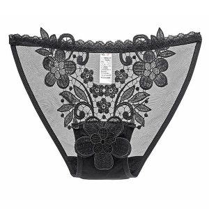 Figi z haftem i prześwitującym materiałem Pakize. Figi Intica, bez wzorów, z tkaniny. Za 69,00 zł.