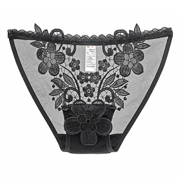 Figi z haftem i prześwitującym materiałem Pakize. Figi Intica, bez wzorów, z tkaniny. Za 69,00 zł.