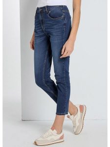 CIMARRON Dżinsy - Mom fit - w kolorze granatowym rozmiar: W33. Niebieskie jeansy Cimarron, bez wzorów. Za 180,06 zł.