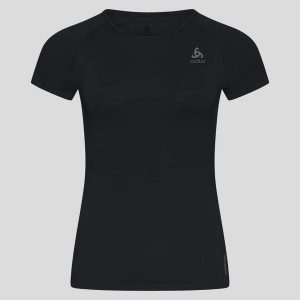 Koszulka damska Odlo BL TOP crew neck s/s PERFORMANCE X-LIGHT. Czarne bluzki ODLO, bez wzorów, bez ramiączek. W wyprzedaży za 212,99 zł.