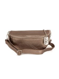 Anna Morellini Skórzana saszetka "Azzurra" w kolorze jasnobrązowym - 21 x 13 x 6 cm rozmiar: onesize. Brązowe nerki i saszetki Anna Morellini, bez wzorów, z materiału. Za 296,56 zł.