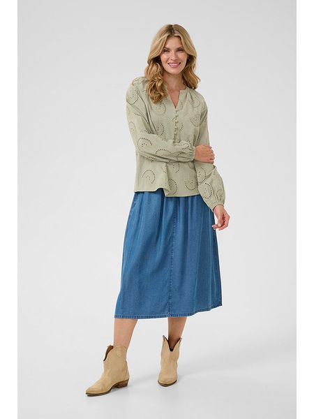 Cream Bluzka w kolorze khaki rozmiar: 42. Brązowe bluzki Cream, bez wzorów, z bawełny, bez kołnierzyka, bez ramiączek. Za 113,10 zł.