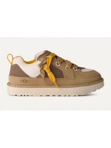 UGG Skórzane sneakersy "Lowmel" w kolorze jasnobrązowym rozmiar: 44. Brązowe trampki Ugg, bez wzorów, z materiału, bez zapięcia. Za 592,19 zł.
