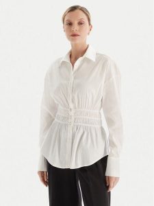 Fracomina Koszula FS25WT6008W52001 Biały Regular Fit. Białe koszule Fracomina, m, bez wzorów, z bawełny, bez kołnierzyka, bez ramiączek. Za 419,99 zł.