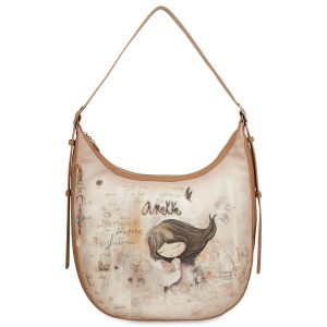 Beżowa Elegancka Damska Torebka Na Ramię Anekke Z Laleczką. Brązowe shopper bag Anekke, bez wzorów, ze skóry ekologicznej, na ramię, bez dodatków. Za 379,00 zł.