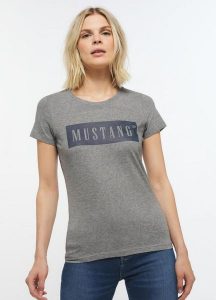 MUSTANG ALINA C LOGO TEE DAMSKI T-SHIRT KOSZULKA LOGO LIGHT GREY MELANGE 1013220 4141. Szare bluzki Mustang, uniwersalny, bez wzorów, z bawełny, bez kołnierzyka, bez ramiączek. Za 69,99 zł.