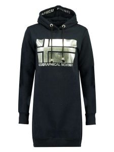 Geographical Norway Sukienka dresowa w kolorze czarnym rozmiar: XL. Czarne sukienki Geographical Norway, xl, bez wzorów, z dresówki, bez kołnierzyka, bez ramiączek, mini. Za 70,41 zł.