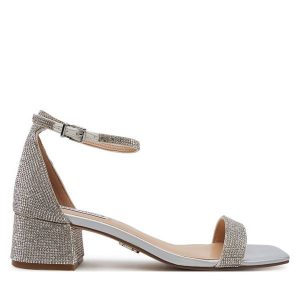 Sandały Steve Madden. Szare sandały Steve Madden, bez wzorów, bez obcasa, na słupku, bez zapięcia. Za 399,99 zł.