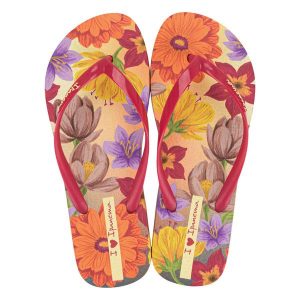 Japonki basenowe damskie Ipanema Verao. Czerwone klapki Ipanema, bez wzorów, z materiału, bez obcasa. Za 75,04 zł.
