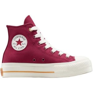 Buty sportowe damskie Converse Chuck Taylor All Star Lift. Czerwone trampki Converse, bez wzorów, bez zapięcia. Za 379,45 zł.