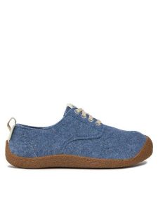 Keen Półbuty Mosey Derby 1026450-10 Niebieski. Niebieskie półbuty Keen, bez wzorów, z materiału, bez obcasa, na płaskiej podeszwie, bez zapięcia. Za 259,99 zł.