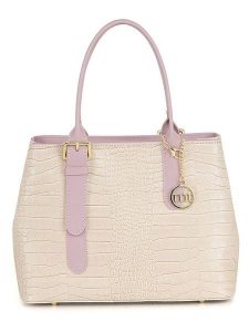 Mia Tomazzi Skórzana torebka w kolorze beżowo-jasnoróżowym - 31 x 24 x 11 cm rozmiar: onesize. Brązowe torebki klasyczne Mia Tomazzi, bez wzorów, z materiału, przez ramię, bez dodatków. Za 347,99 zł.