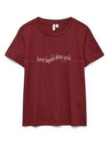 Vero Moda Koszulka w kolorze czerwonym rozmiar: L. Czerwone bluzki Vero Moda, l, bez wzorów, z bawełny, bez kołnierzyka, bez ramiączek. Za 52,79 zł.