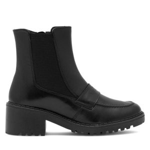 Botki Sergio Bardi. Czarne botki Sergio Bardi, bez wzorów, bez obcasa, na słupku, bez zapięcia. Za 174,99 zł.